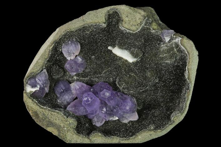 Amethyst Crystals on Sparkling Quartz Chalcedony - India #168763